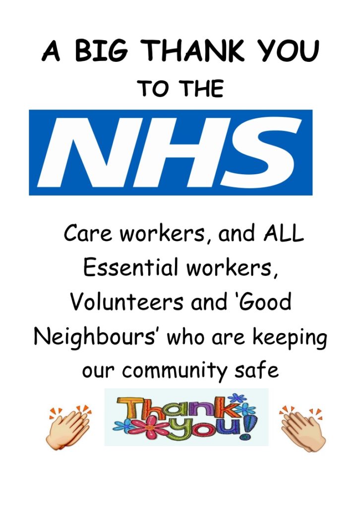 NHS care workers etc. thank you
